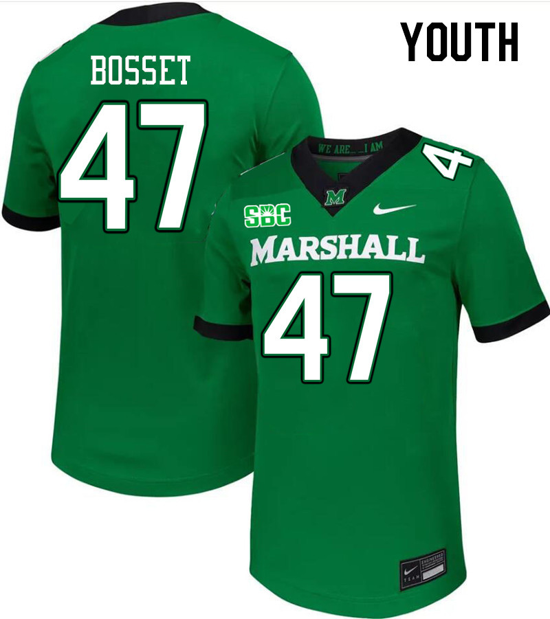 Youth #47 Matthew Bosset Marshall Thundering Herd SBC Conference College Football Jerseys Stitched-G